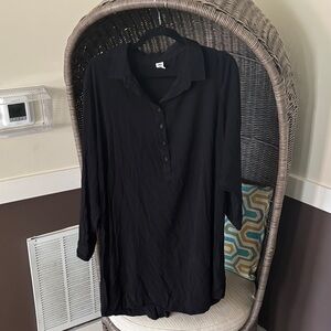 Old Navy Black Button-Up Tunic XXL